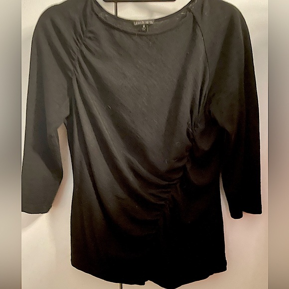 Women’s Lafayette 148 Black Top w Ruching - Picture 5 of 7